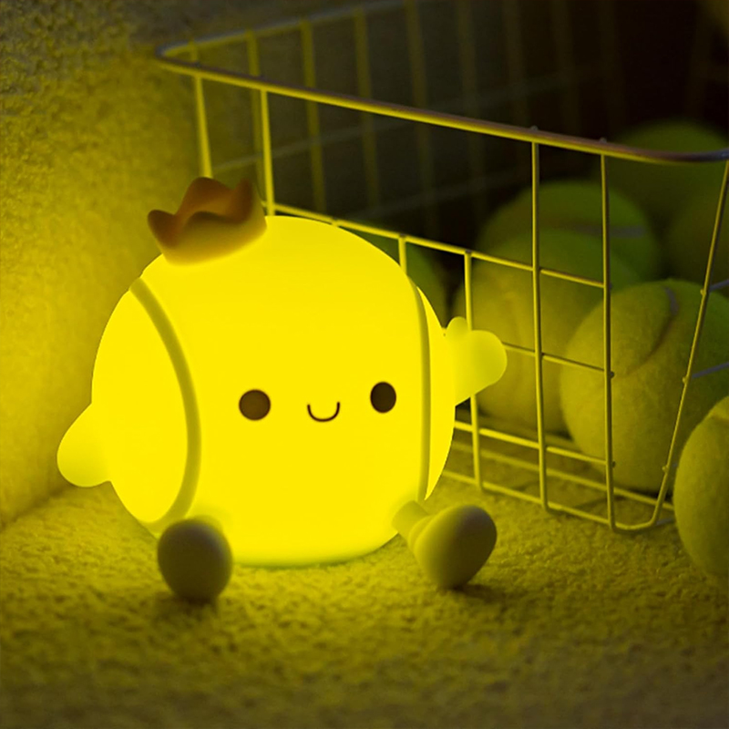 Floating Nightstand With Led Light - Lampu Tidur Silikon Bentuk Bola Tenis