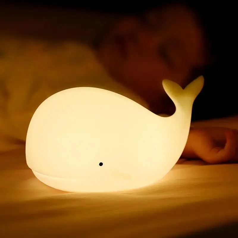 Floating Nightstand With Led Light - Lampu Malam LED Lampu Silikon Hewan