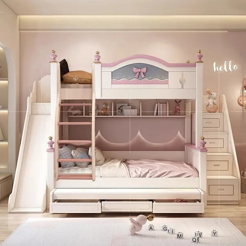 Bunk Bed With Stairs And Slide - Tempat Tidur Susun Kayu Solid Berkualitas