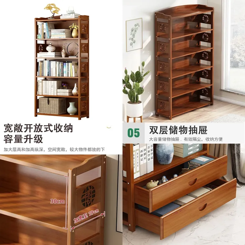 Bedroom Furniture - Rak Buku Kayu Solid Rak Penyimpanan