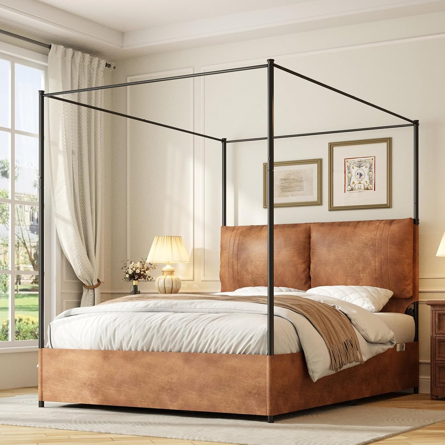 Canopy Bed Frame Metal Queen - Rangka Tempat Tidur Queen Canopy dengan