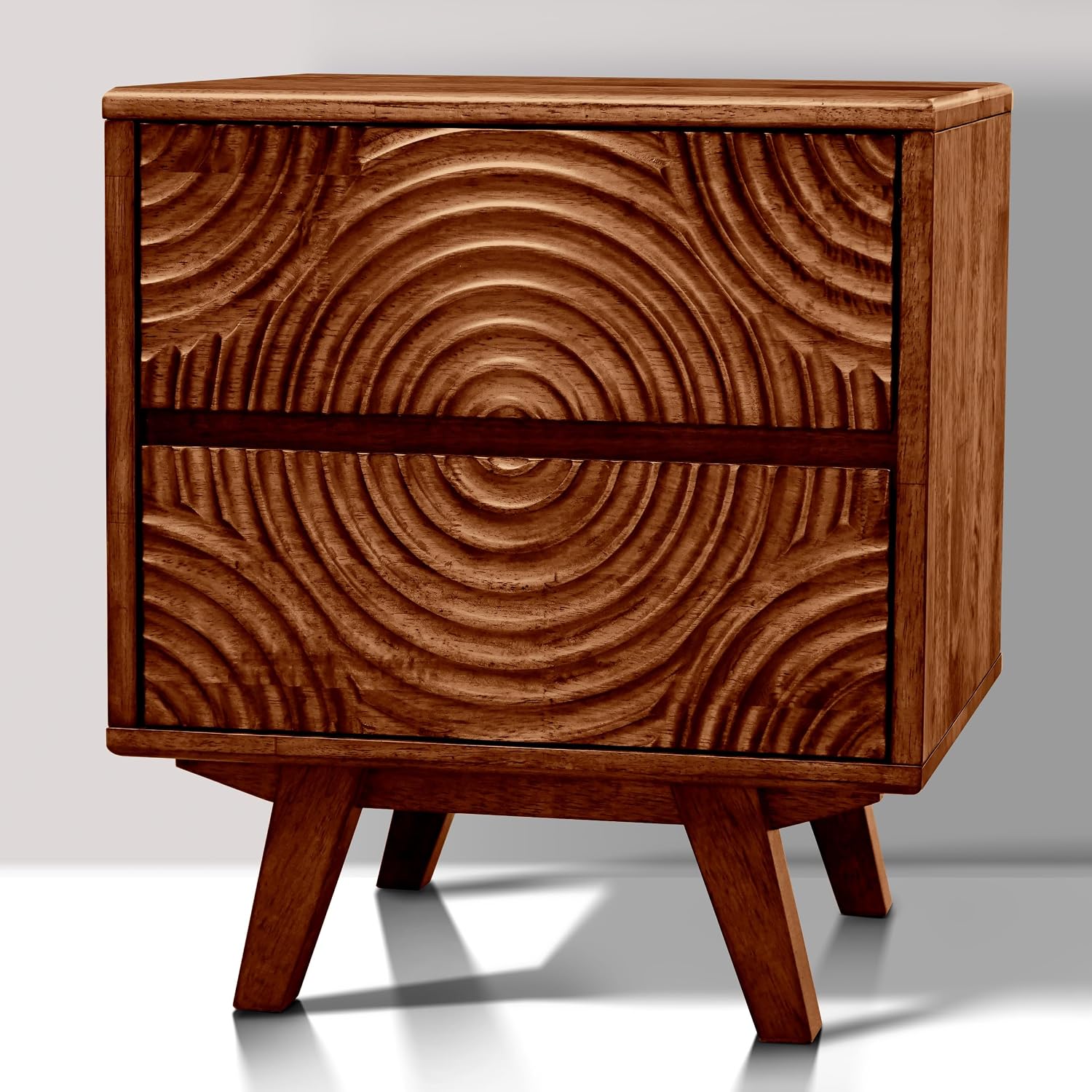Solid Wood Nightstand 2 Drawers - Meja Nakas Kayu Solid Akasia dengan