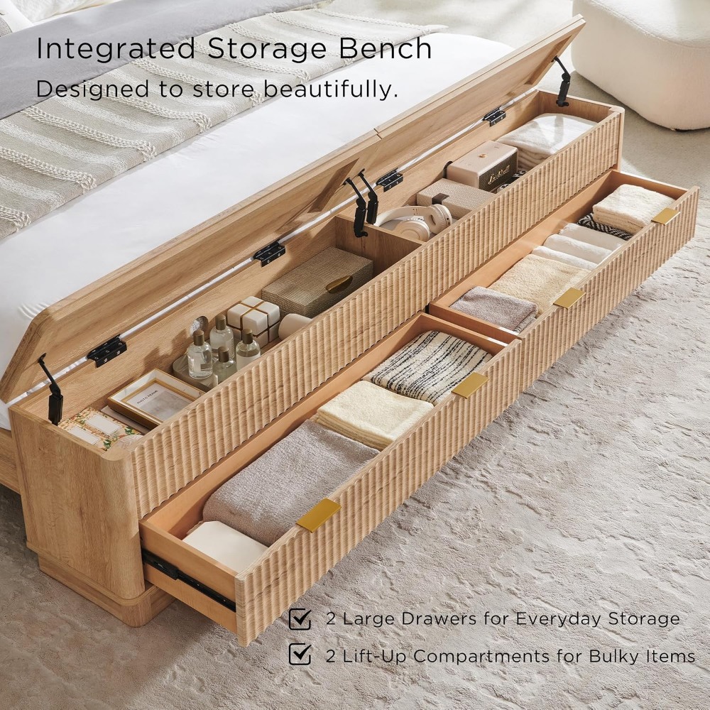 Rangka Tempat Tidur King Size  - King Size Bed Frame With Storage Drawers ulasan dan harga