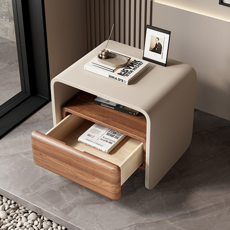 Meja Nakas Kayu Solid Mewah ya - Solid Wood Nightstand 2 Drawers ulasan dan harga