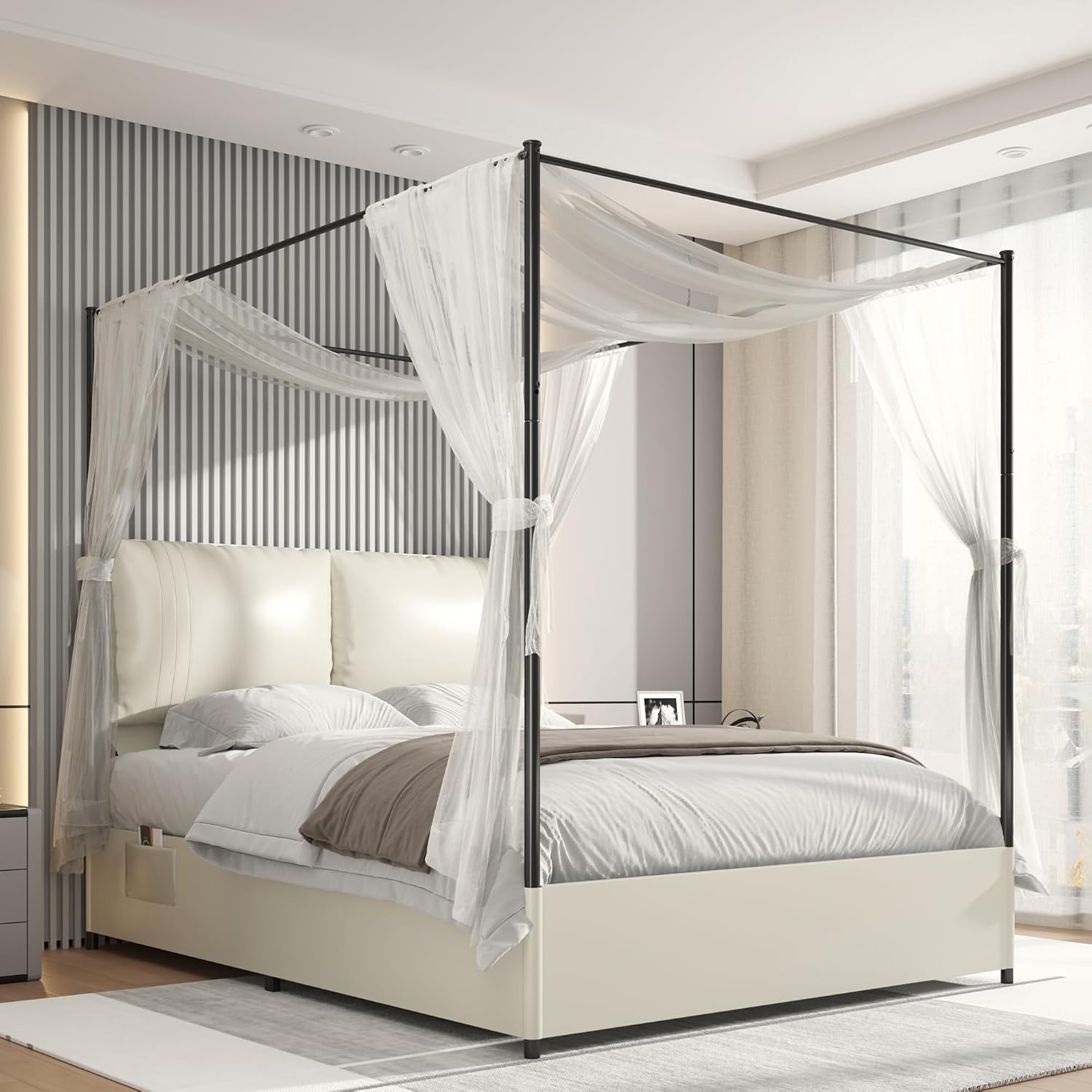 Rangka Tempat Tidur Queen Cano - Canopy Bed Frame Metal Queen ulasan dan harga