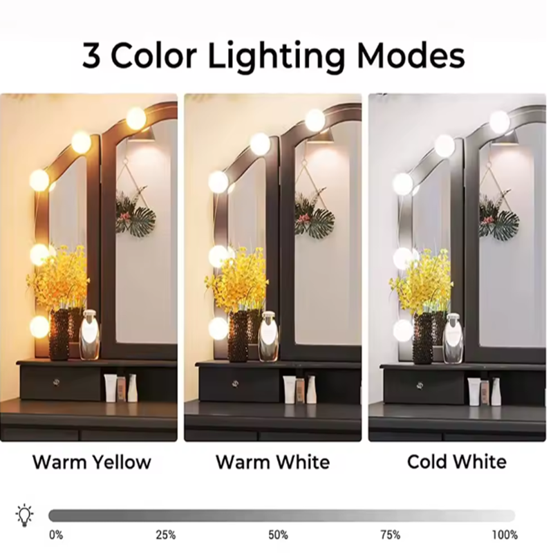 Lampu Cermin Rias LED yang Dap - Dressing Table Vanity With Lighted Mirror ulasan dan harga