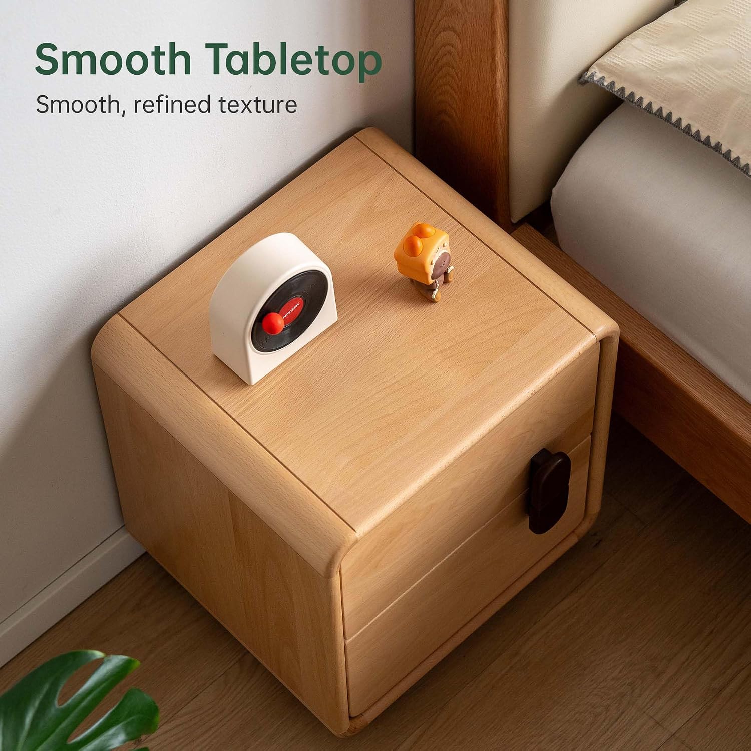 Meja Nakas Kayu Solid dengan 2 - Solid Wood Nightstand 2 Drawers ulasan dan harga