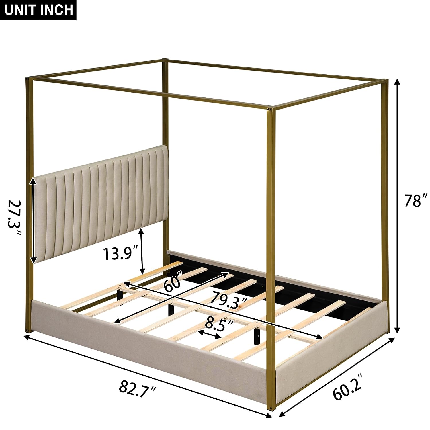Tempat Tidur Platform Kanopi M - Canopy Bed Frame Metal Queen ulasan dan harga