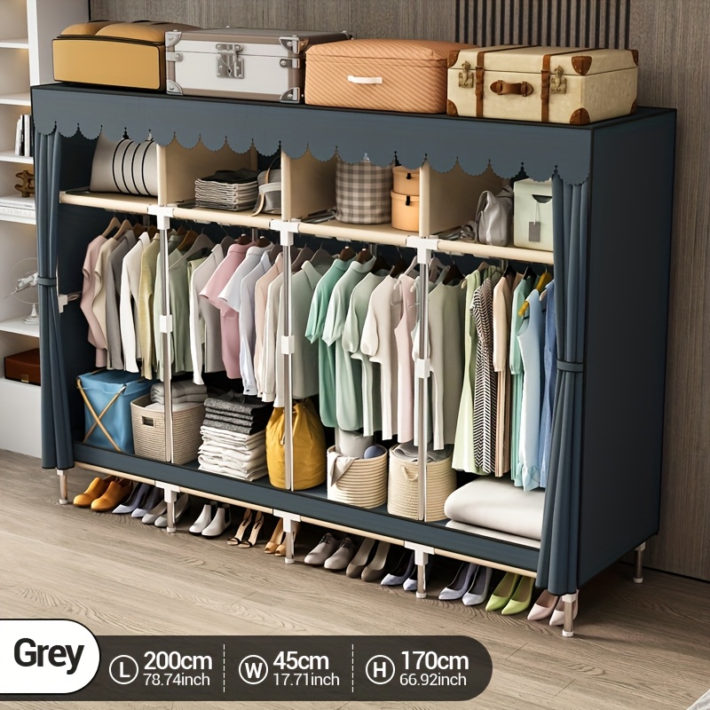 Lemari Pakaian Portabel Berbin - Wardrobe Closet Portable Fabric Cover ulasan dan harga