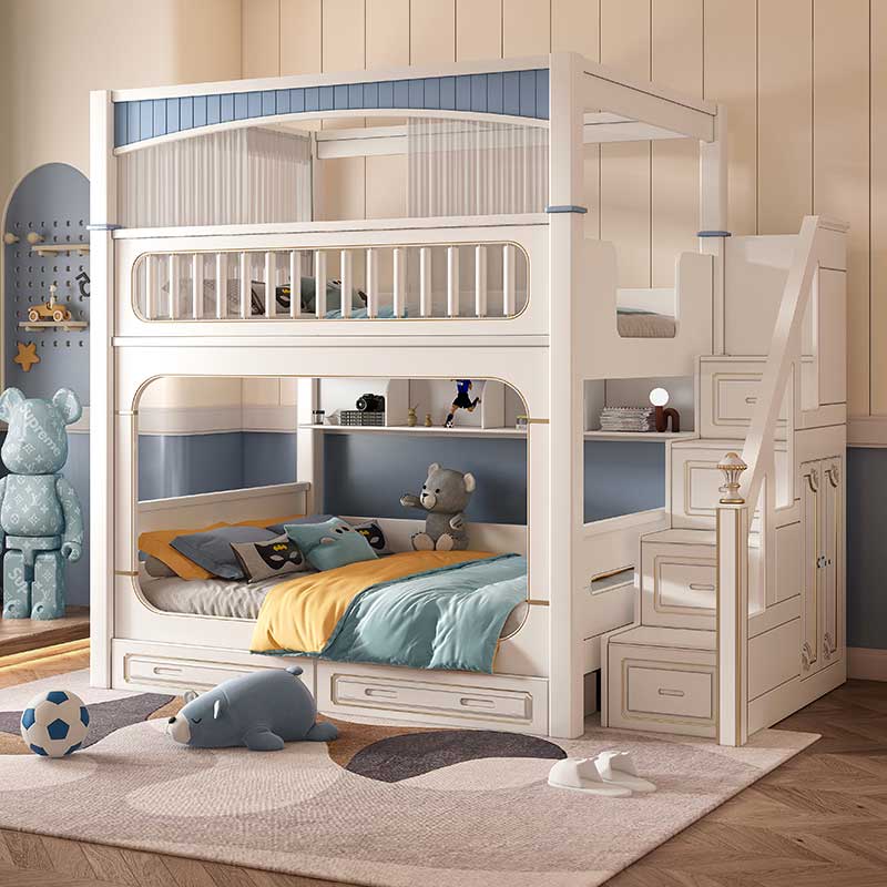 Set Perabot Kamar Tidur Anak L - Bunk Bed With Stairs And Slide ulasan dan harga