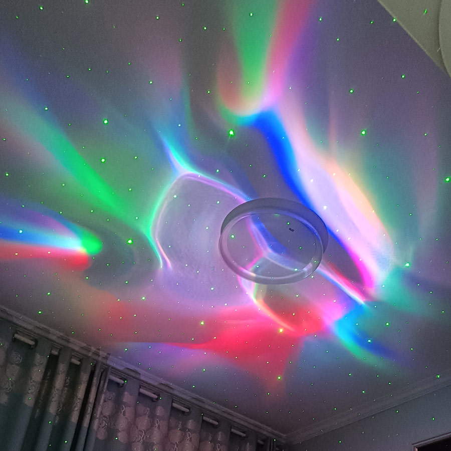 Proyektor Aurora Motif LED RGB - Floating Nightstand With Led Light ulasan dan harga