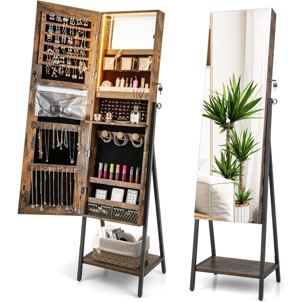 Lemari Perhiasan Berdiri CHARM - Full Length Mirror Jewelry Armoire ulasan dan harga
